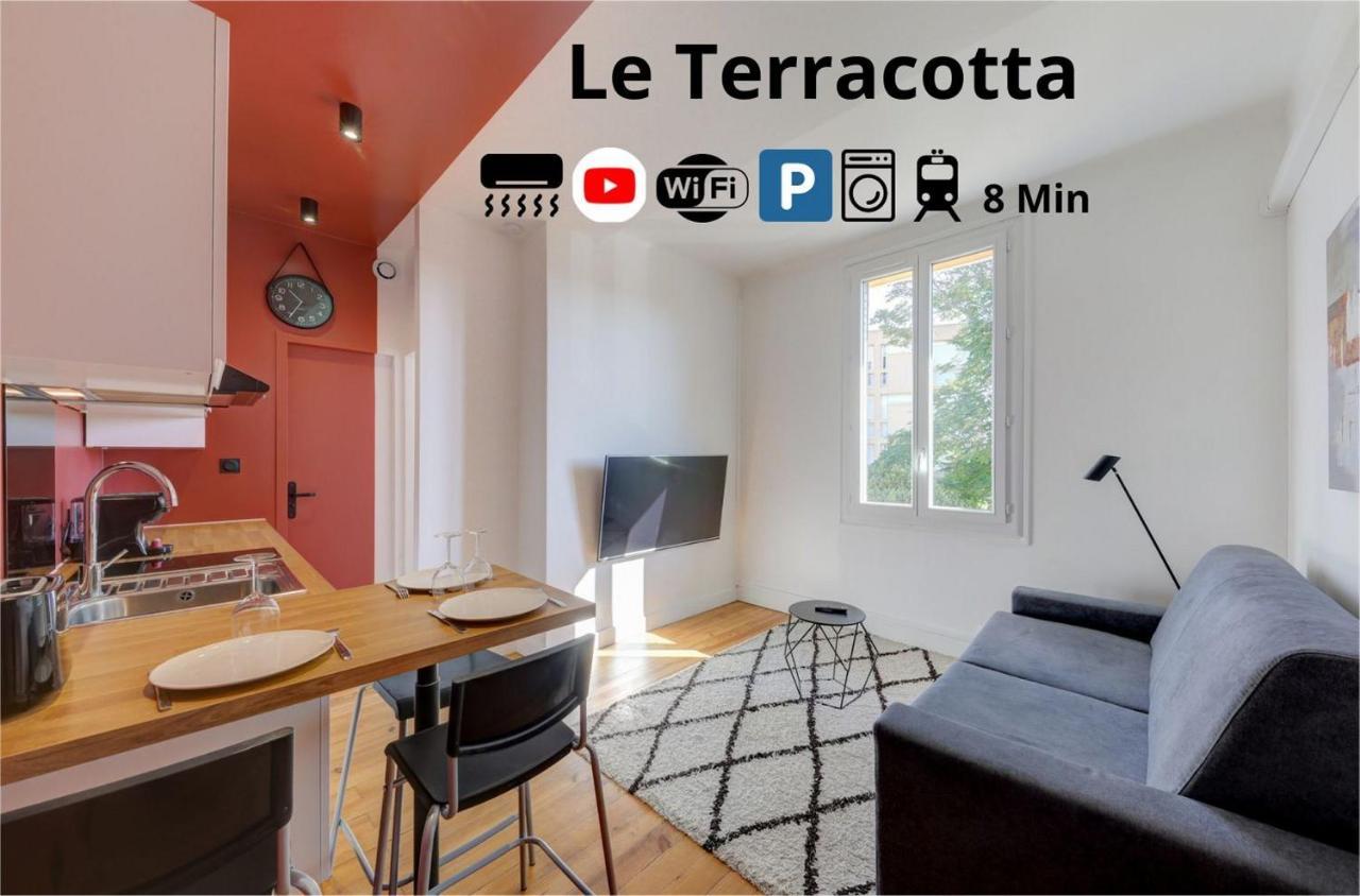 Apartament Terracotta-T2-Clim-Parking Gratuit Prive Pierre-Bénite Zewnętrze zdjęcie